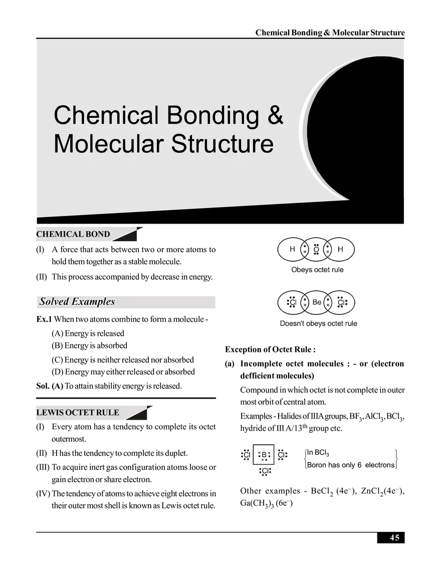 Chemical Bonding & Molecular Structure - Page 1