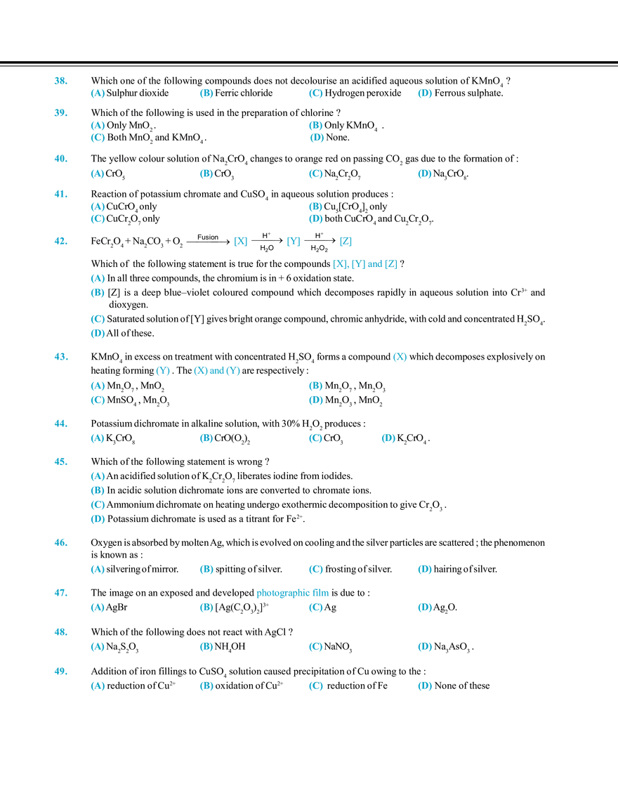 Transition Elements Exercise # 2 - Page 5