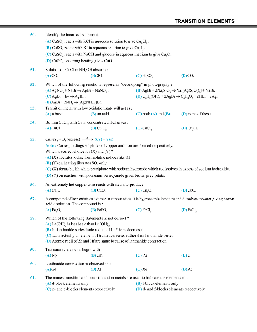 Transition Elements Exercise # 2 - Page 6