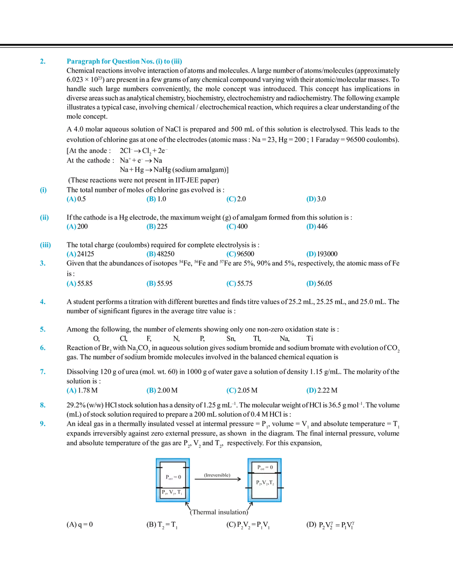 Mole Concept Exercise # 5 - Page 3