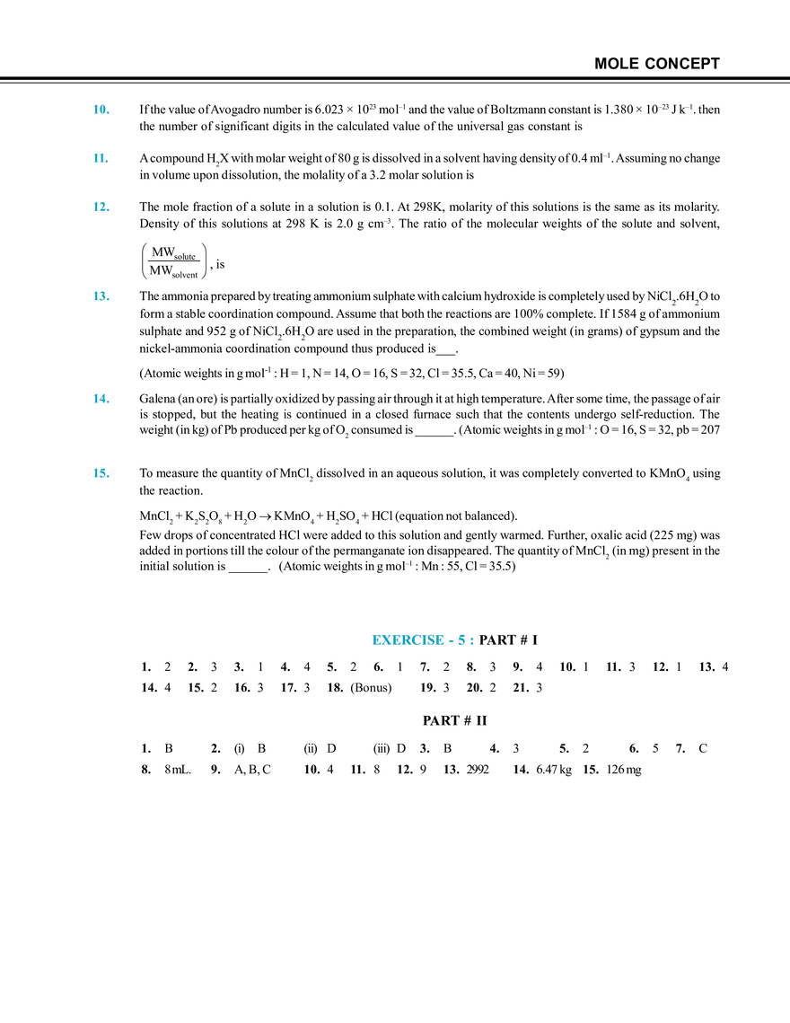 Mole Concept Exercise # 5 - Page 4