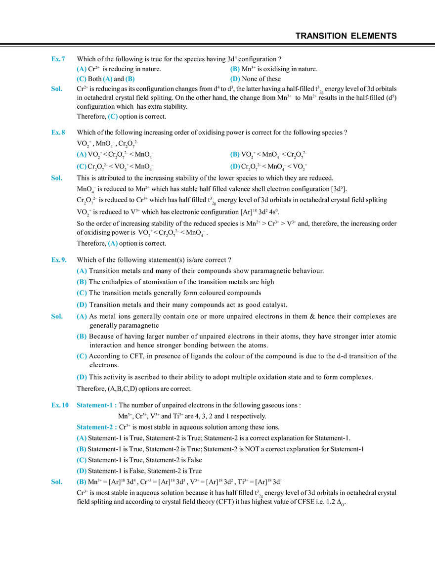 Transition Elements Solved Examples - Page 3
