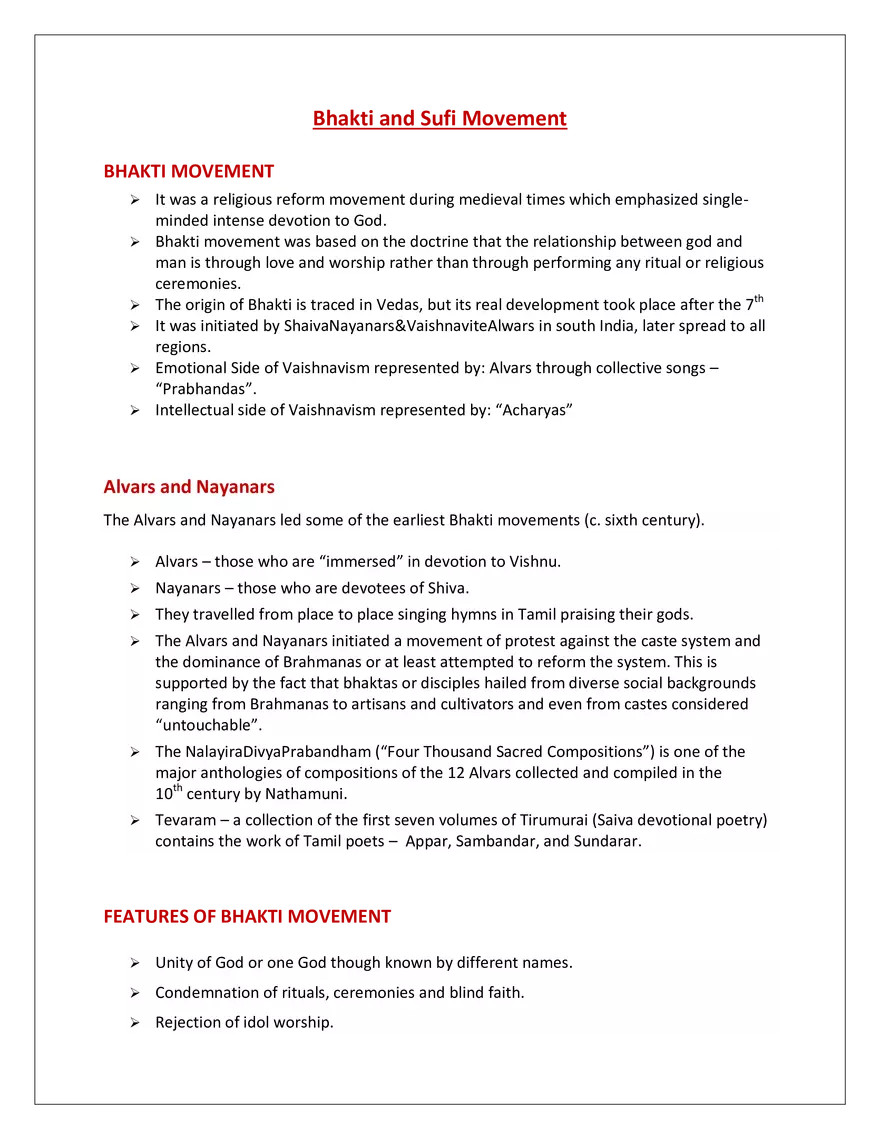 Bhakti and Sufi Movement - Page 1