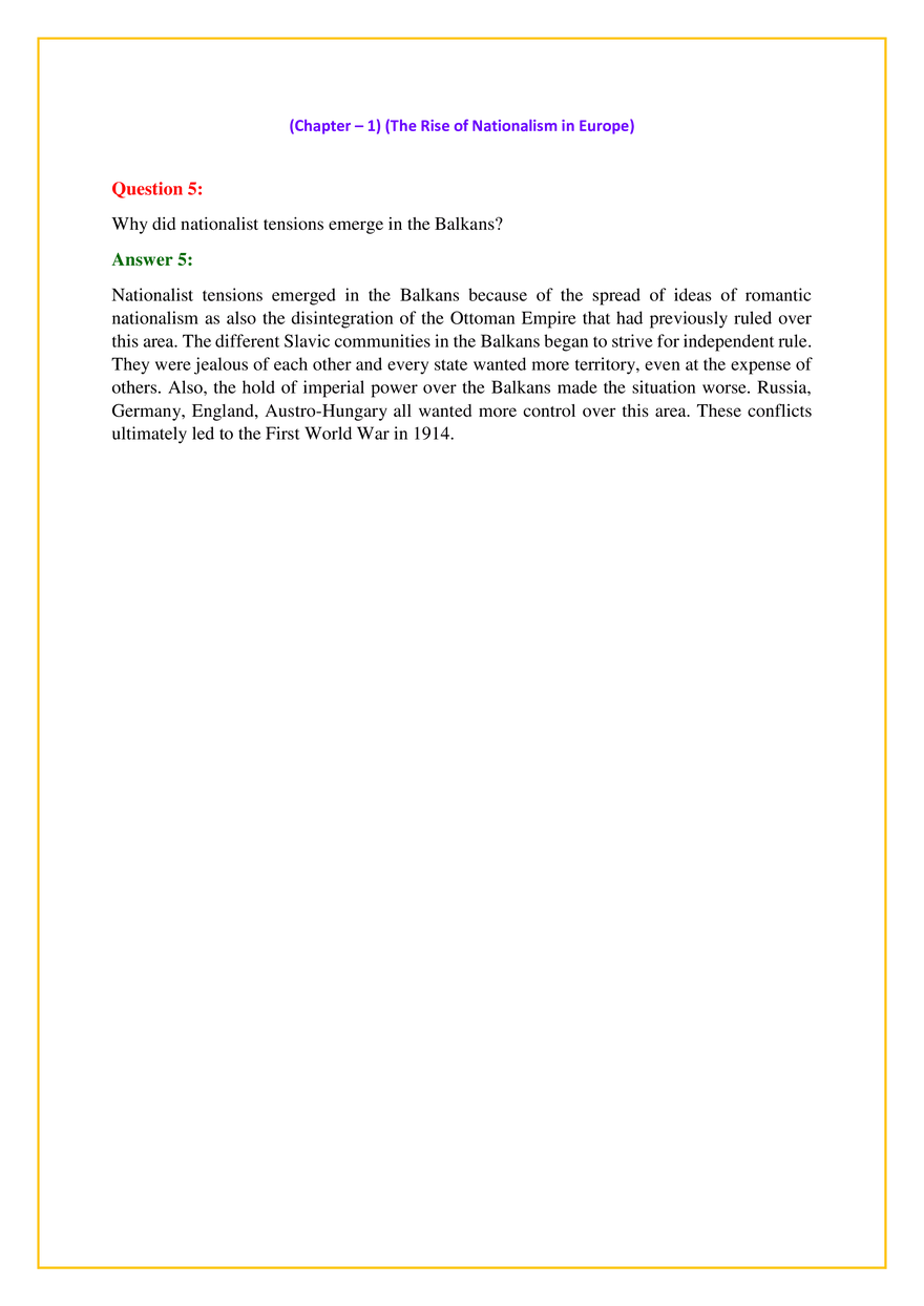 Chapter – 1 The Rise of Nationalism in Europe Answers - Page 7