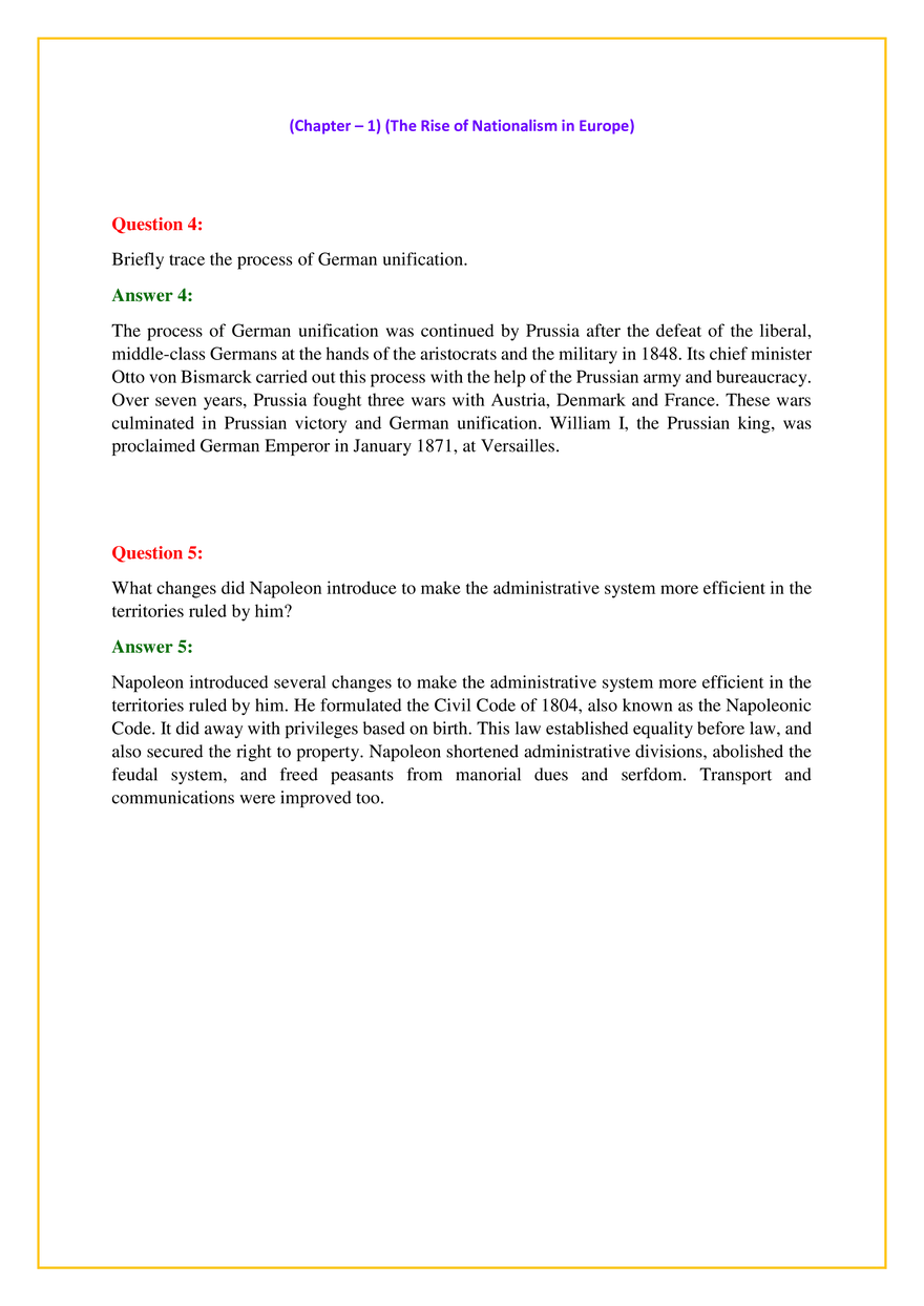 Chapter – 1 The Rise of Nationalism in Europe Answers - Page 3