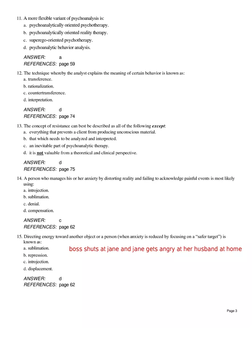 Chapter 4 Psychoanalytic Therapy Multiple Choice - Page 4