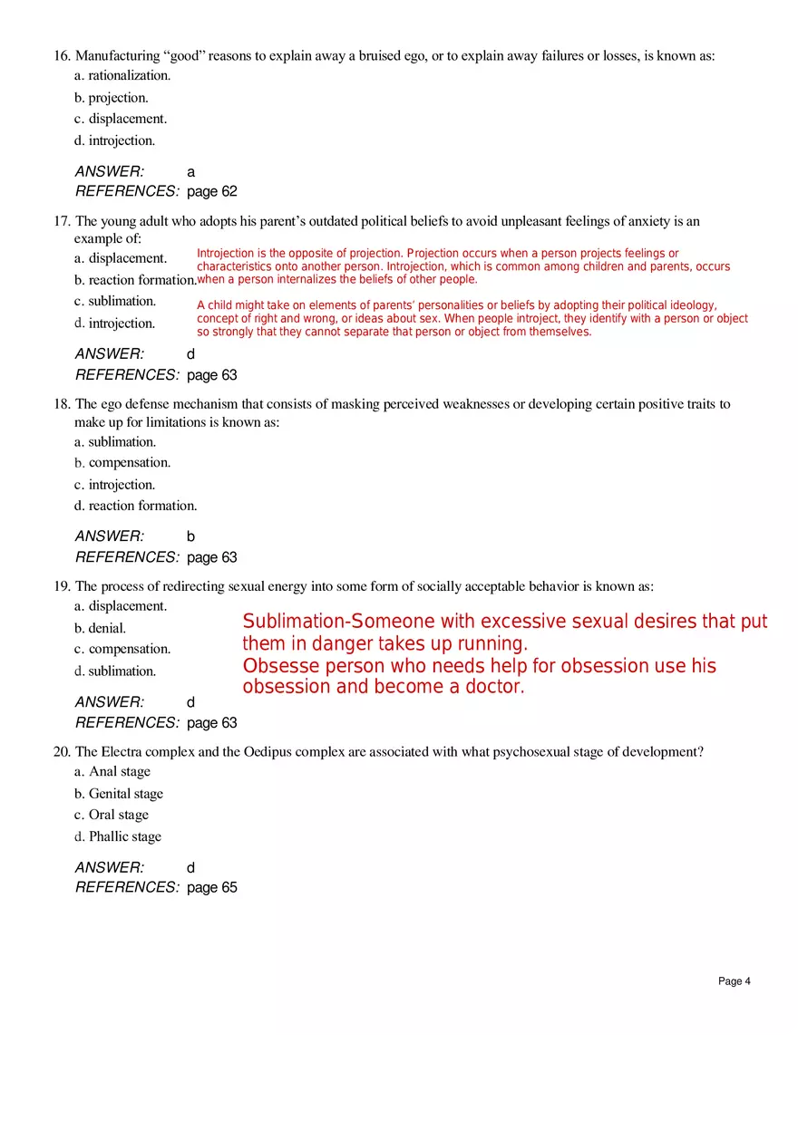 Chapter 4 Psychoanalytic Therapy Multiple Choice - Page 5