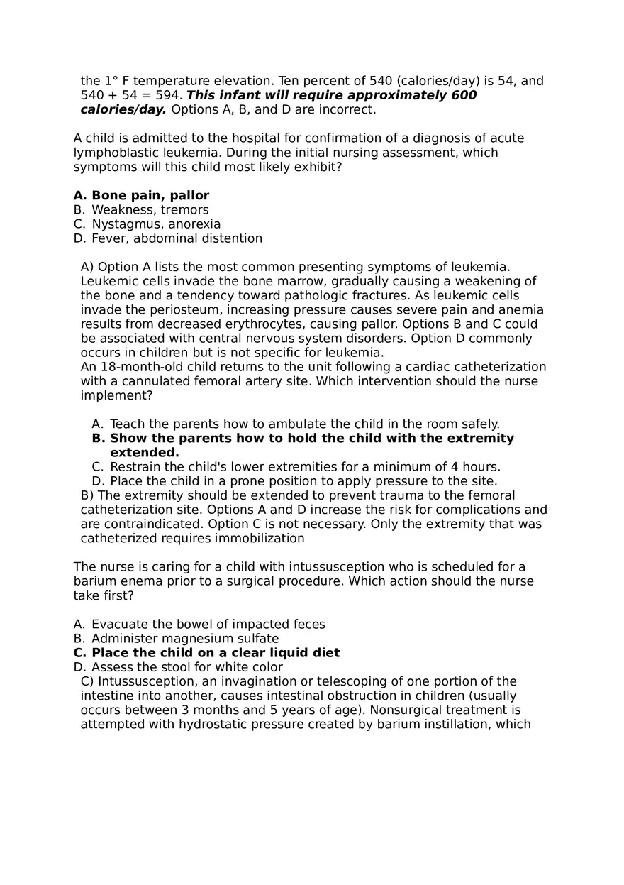 Pediatric Hesi Multiple Choice - Page 8