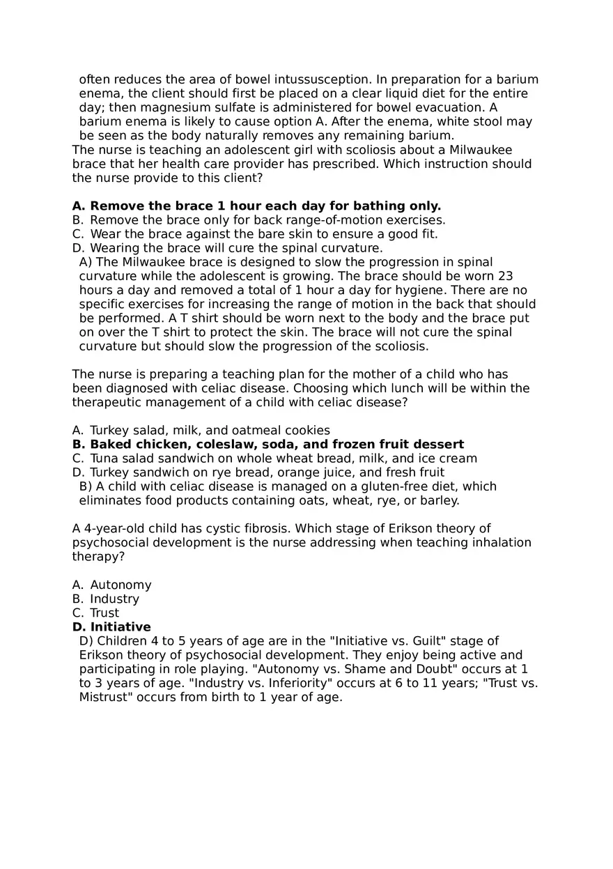Pediatric Hesi Multiple Choice - Page 9