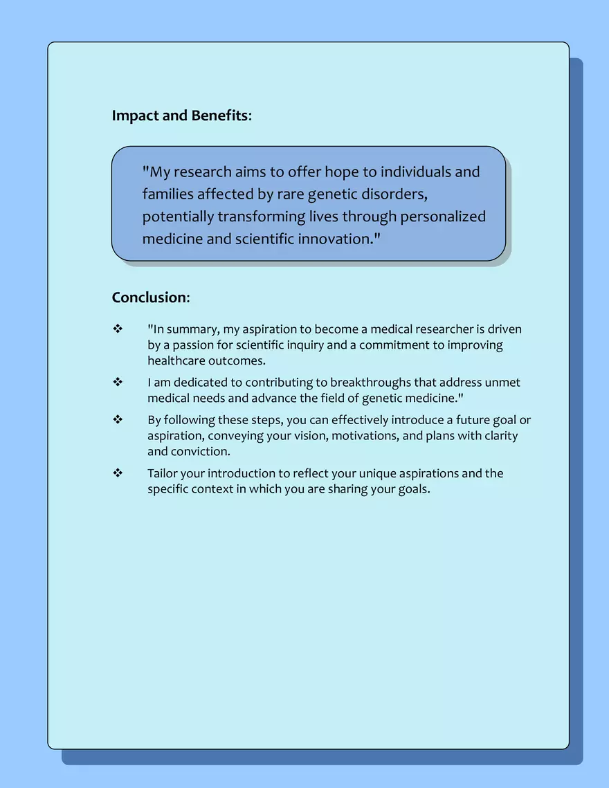 Introducing a Future Goal or Aspiration - Page 9