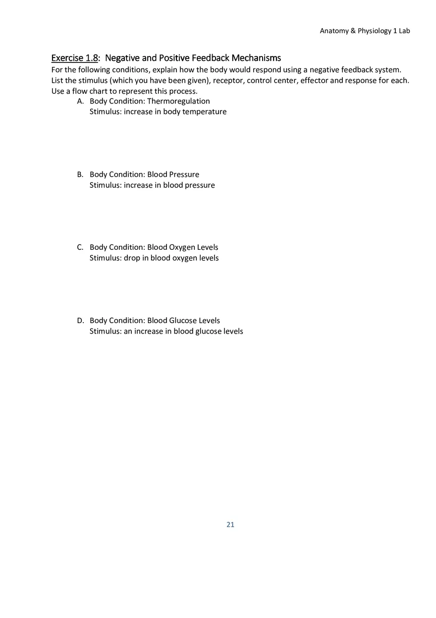 Lab 1 Body Plan and Homeostasis - Page 10