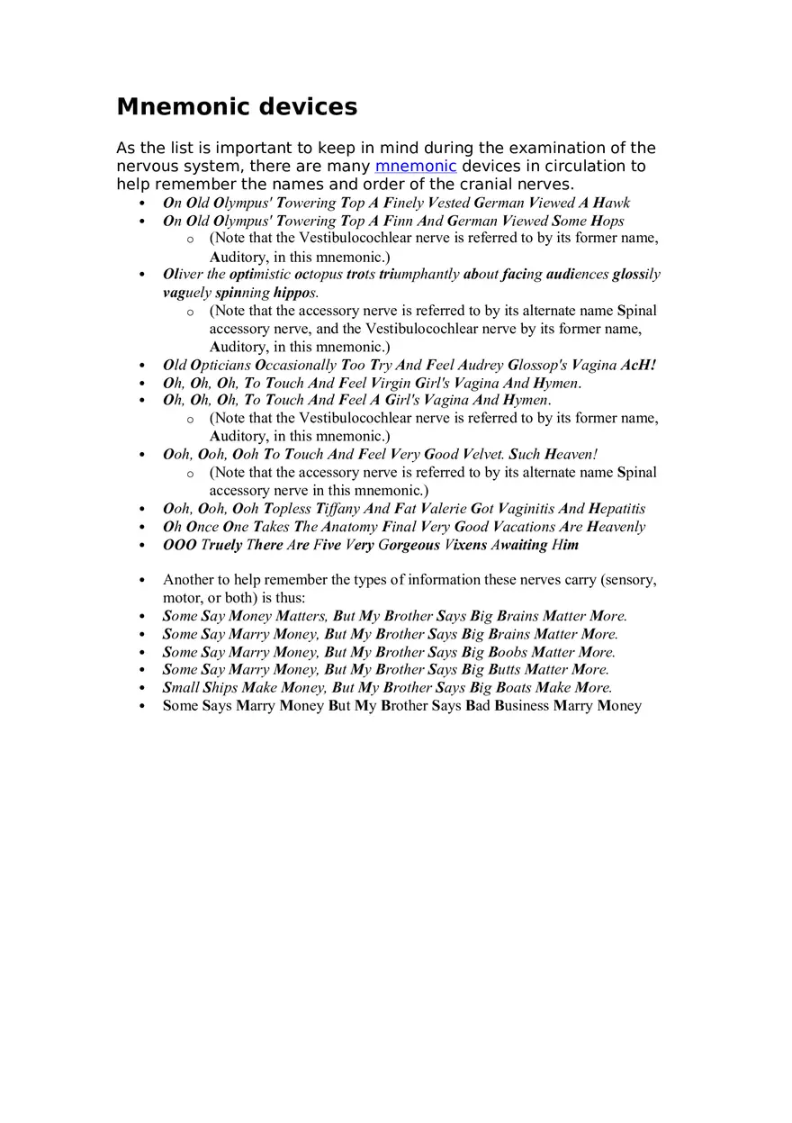 Mnemonic Devices - Page 1