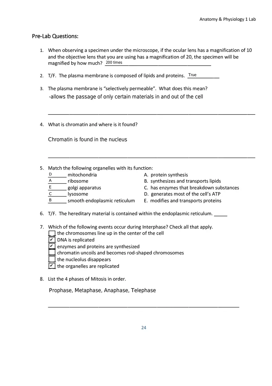 Lab 2 Microscope and the Cell - Page 2