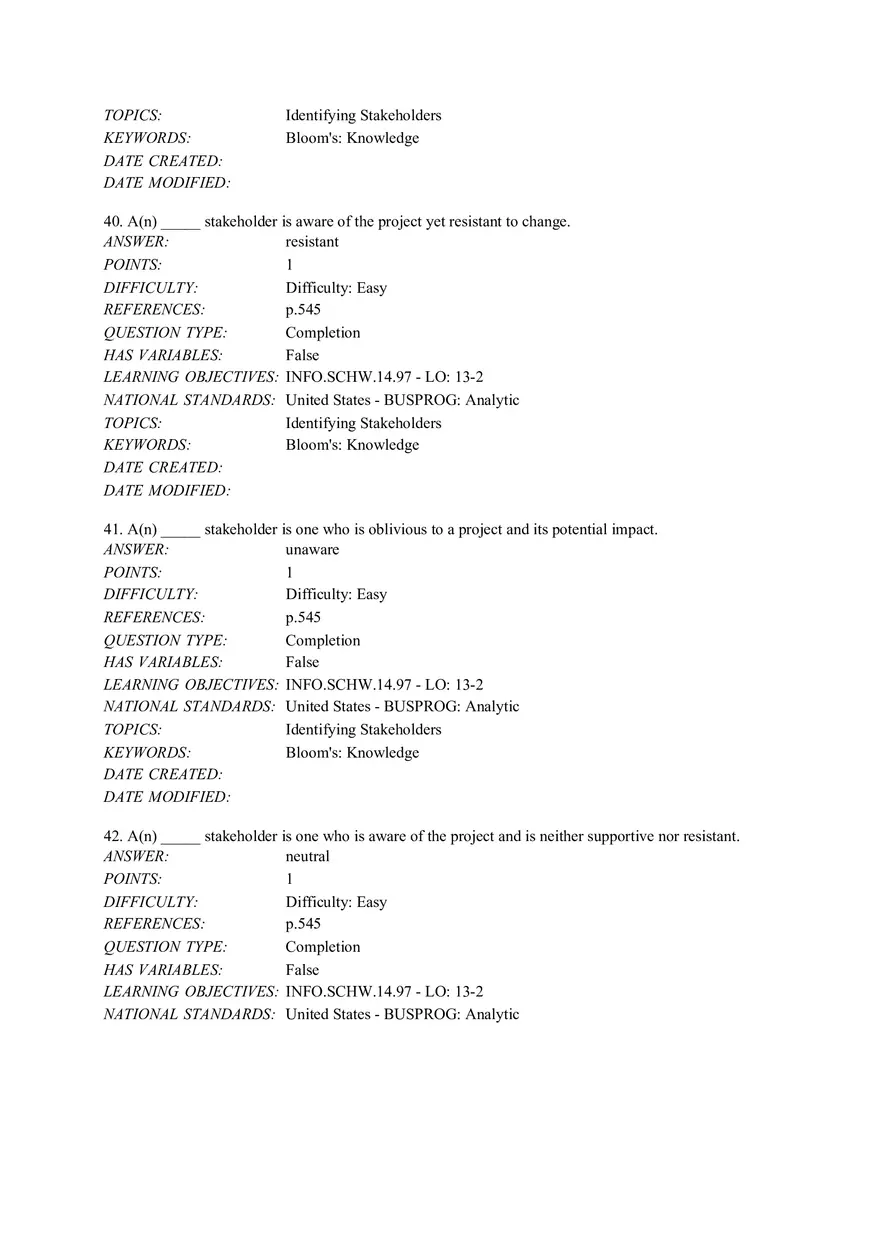 Chapter 13 Project Stakeholder Management Completion - Page 4