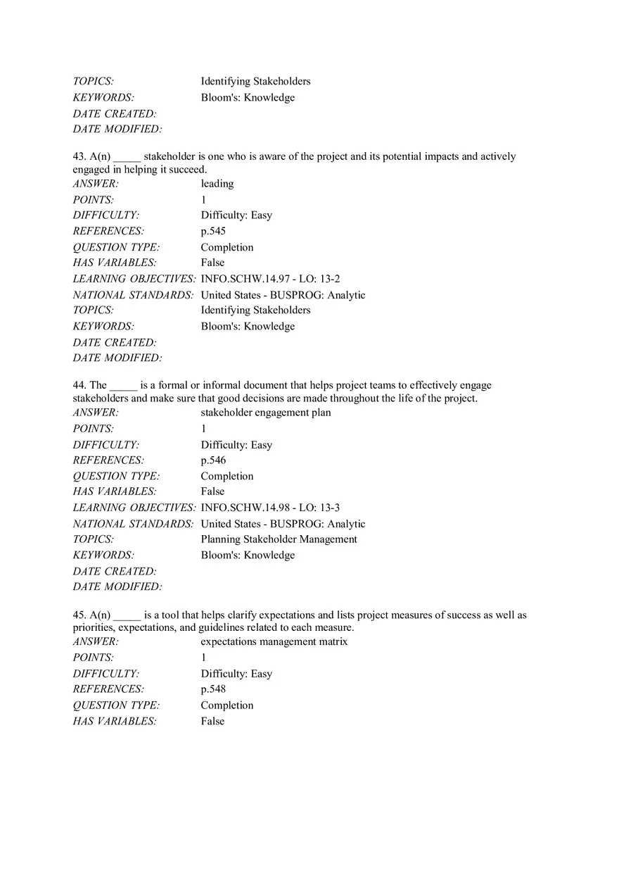 Chapter 13 Project Stakeholder Management Completion - Page 5