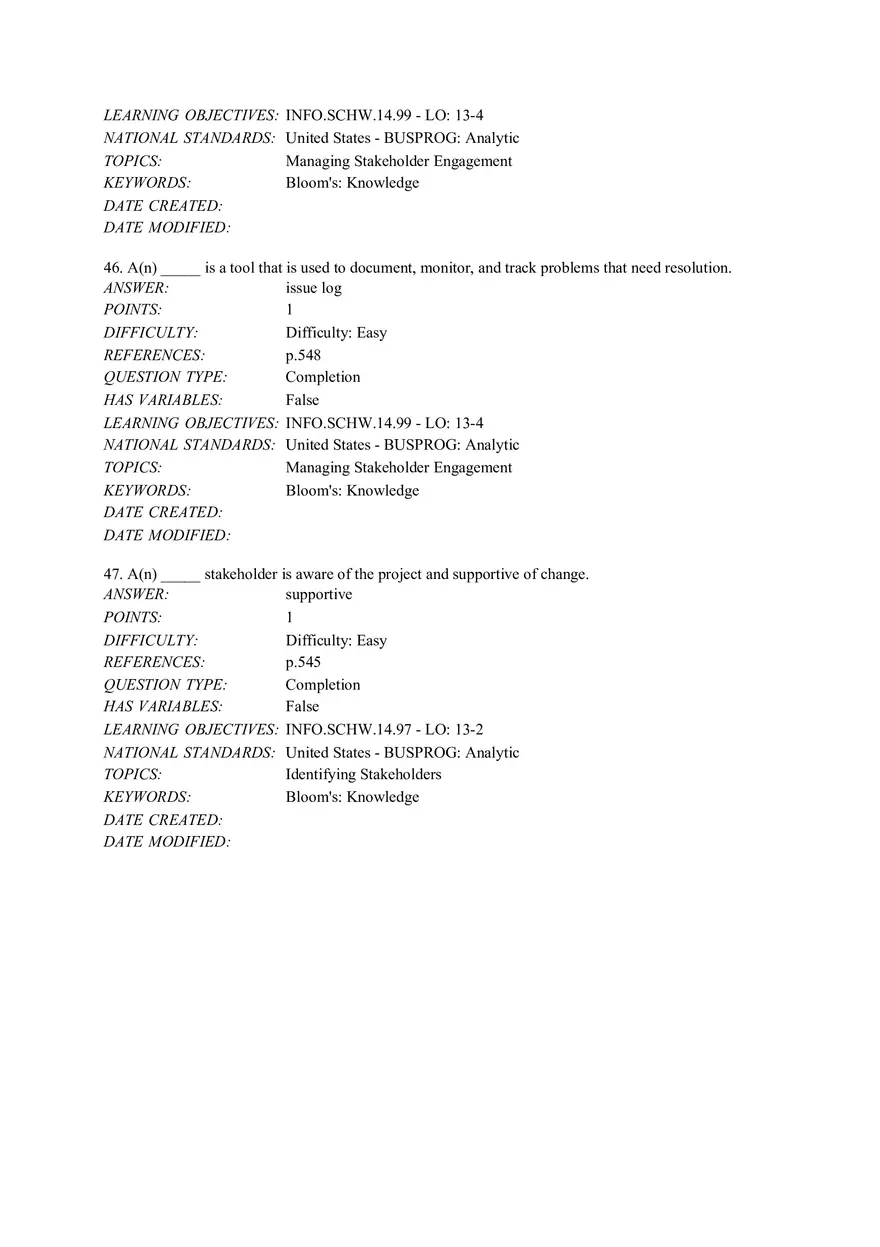 Chapter 13 Project Stakeholder Management Completion - Page 6