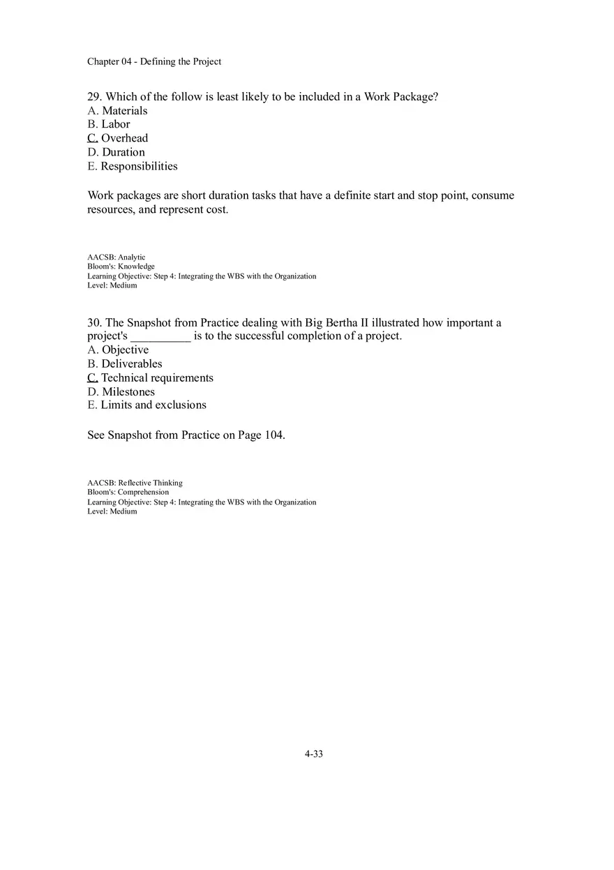 Chapter 04 Defining the Project Multiple Choice - Page 7