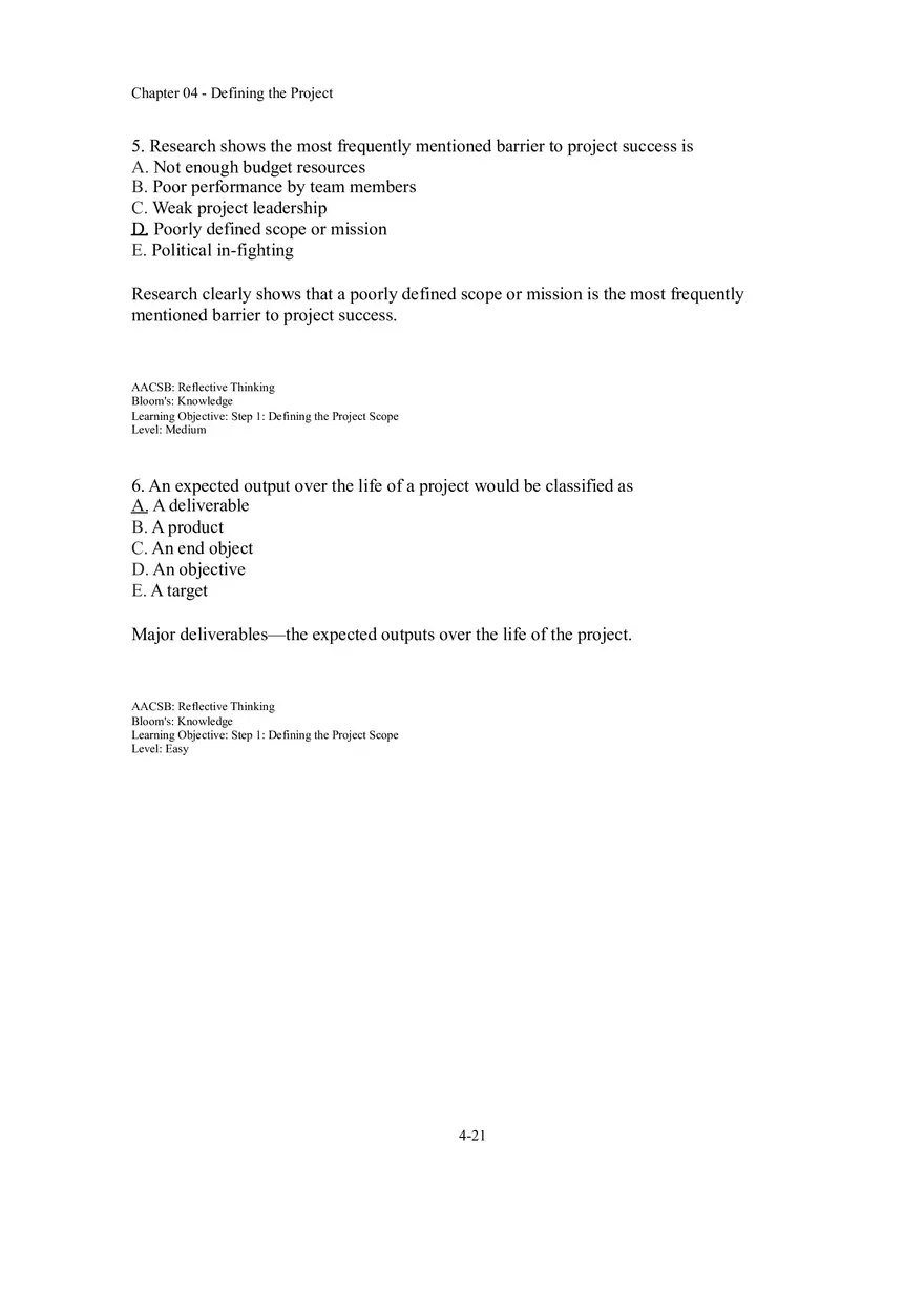 Chapter 04 Defining the Project Multiple Choice - Page 8