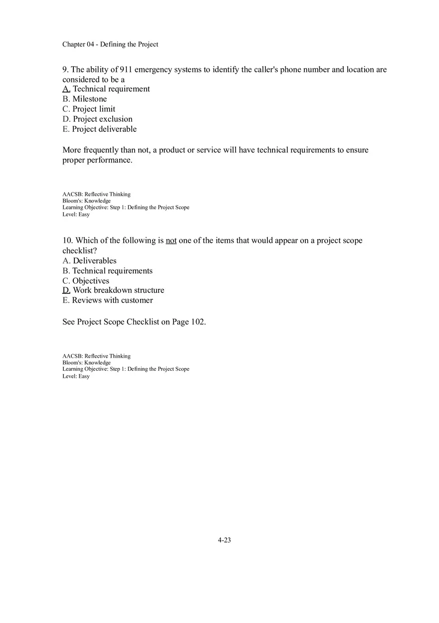 Chapter 04 Defining the Project Multiple Choice - Page 10