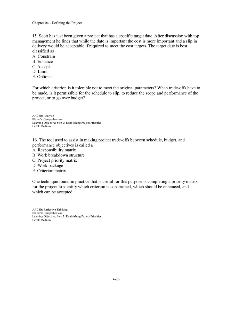 Chapter 04 Defining the Project Multiple Choice - Page 13