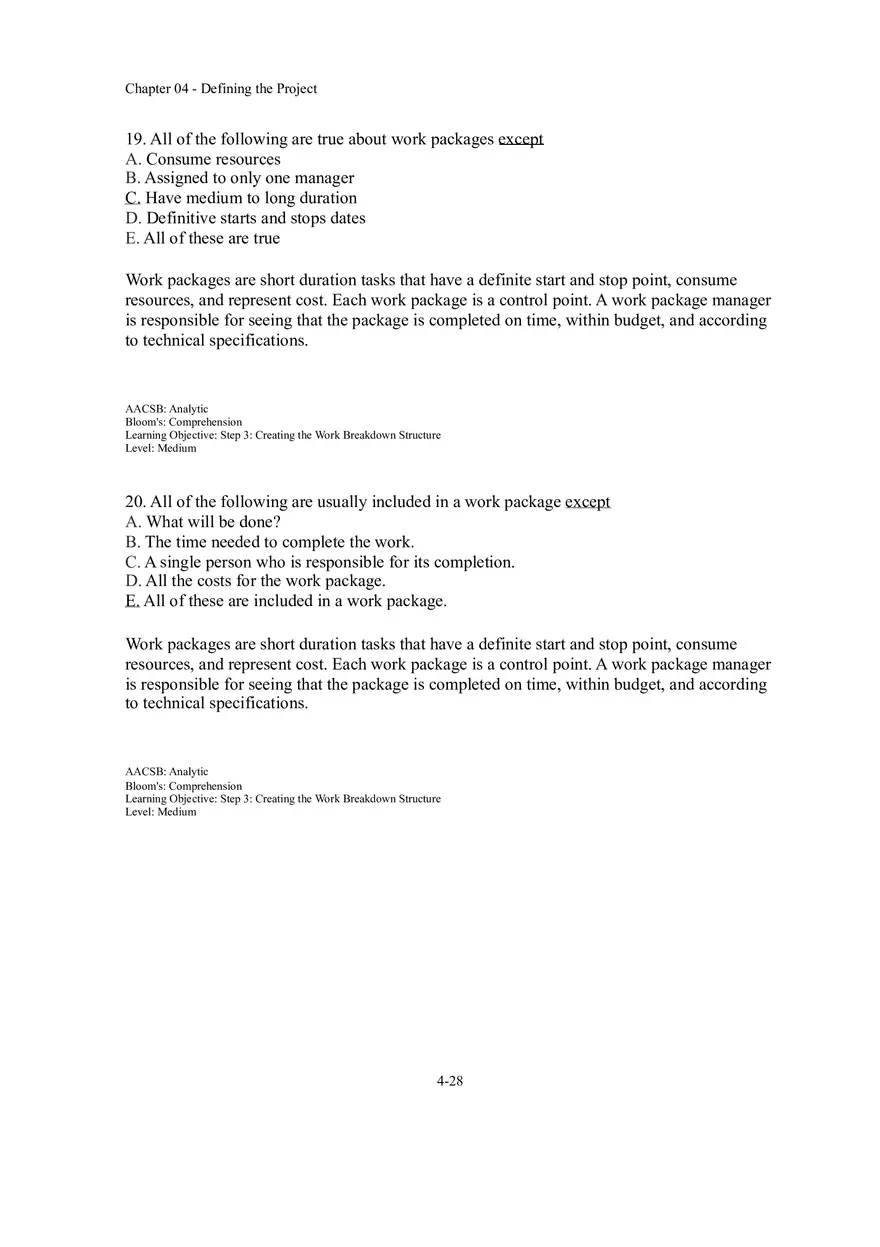 Chapter 04 Defining the Project Multiple Choice - Page 15