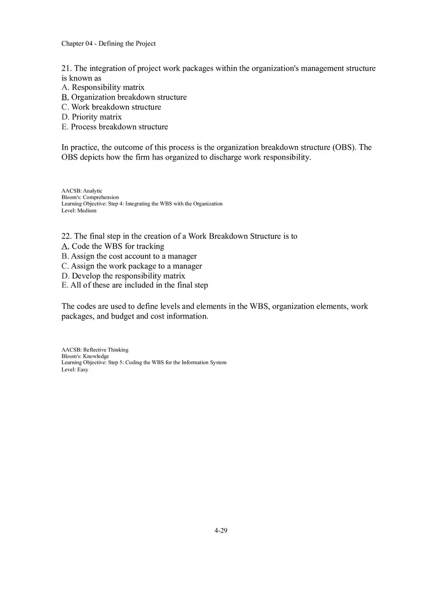 Chapter 04 Defining the Project Multiple Choice - Page 3