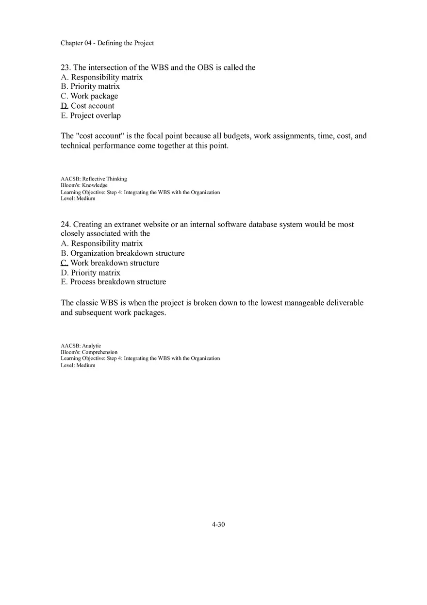 Chapter 04 Defining the Project Multiple Choice - Page 4