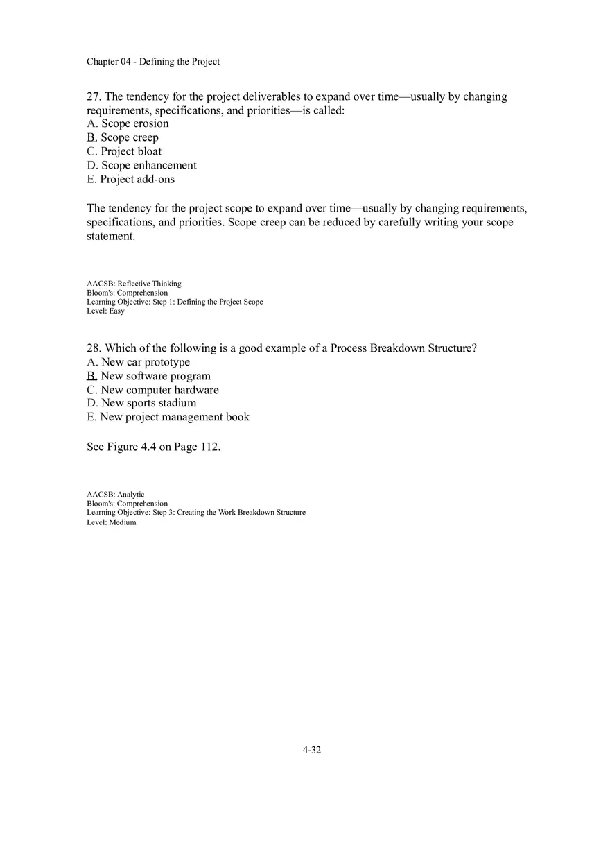 Chapter 04 Defining the Project Multiple Choice - Page 6