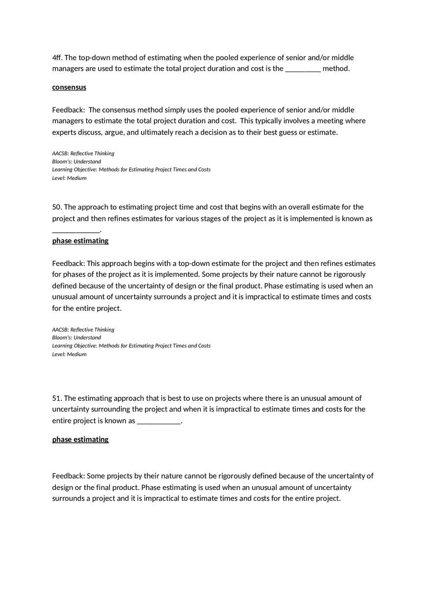 Chapter 05 Estimating Project Times and Costs Fill in the Blank - Page 7