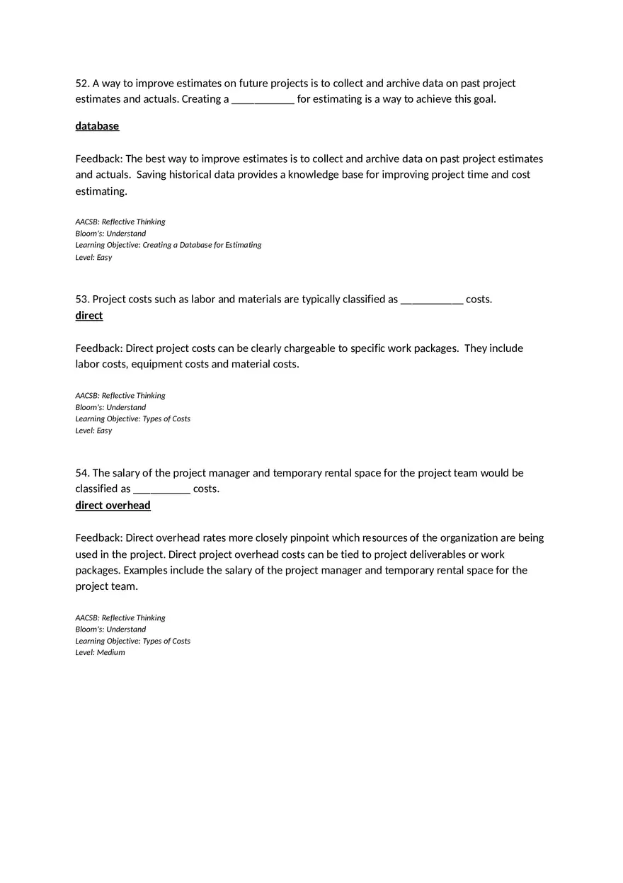 Chapter 05 Estimating Project Times and Costs Fill in the Blank - Page 9