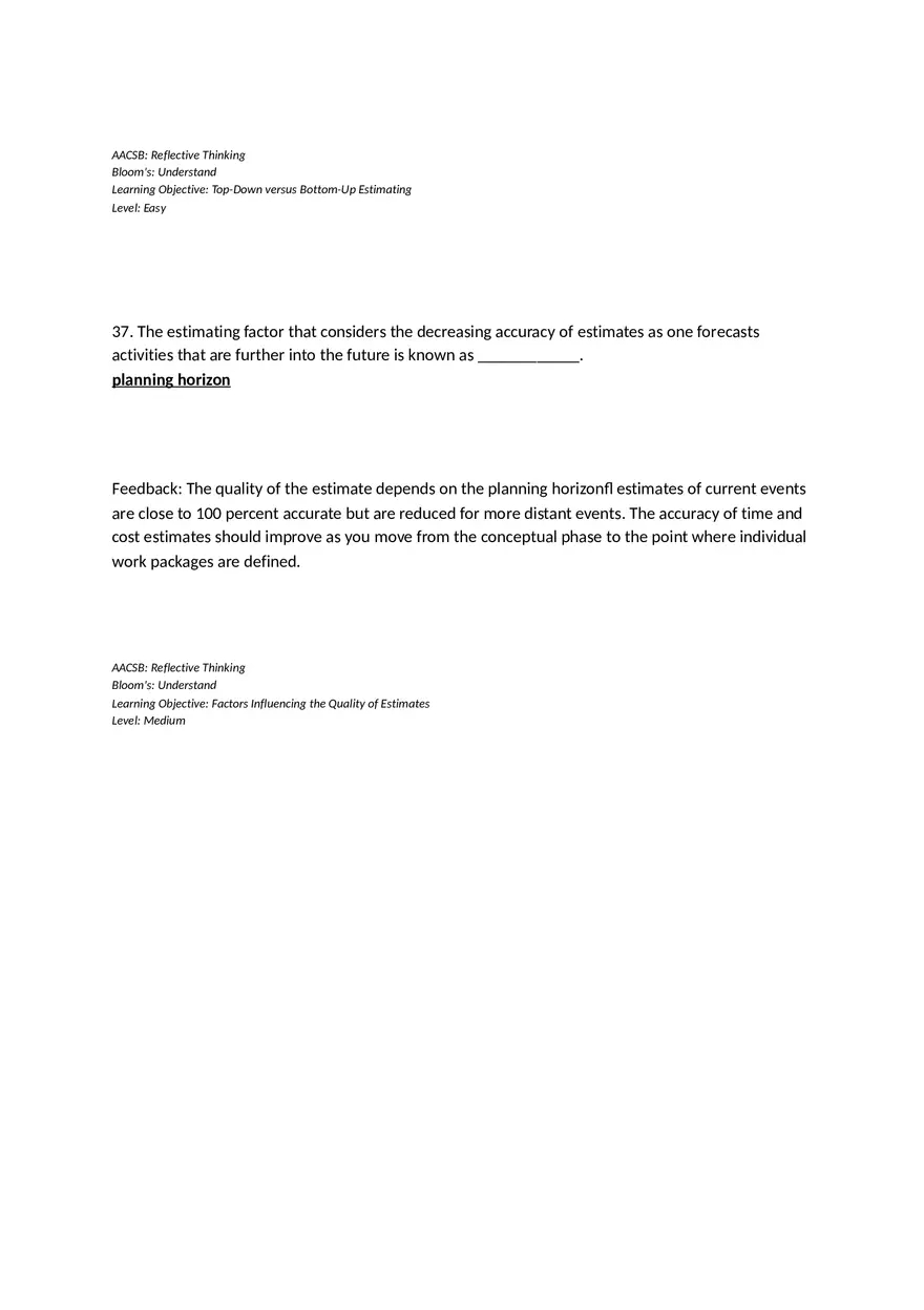 Chapter 05 Estimating Project Times and Costs Fill in the Blank - Page 2