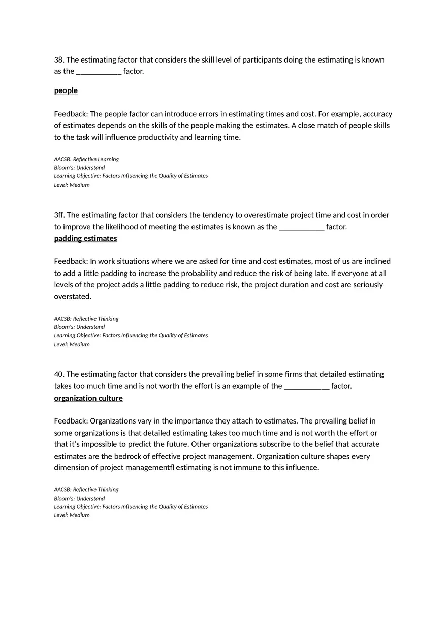 Chapter 05 Estimating Project Times and Costs Fill in the Blank - Page 3