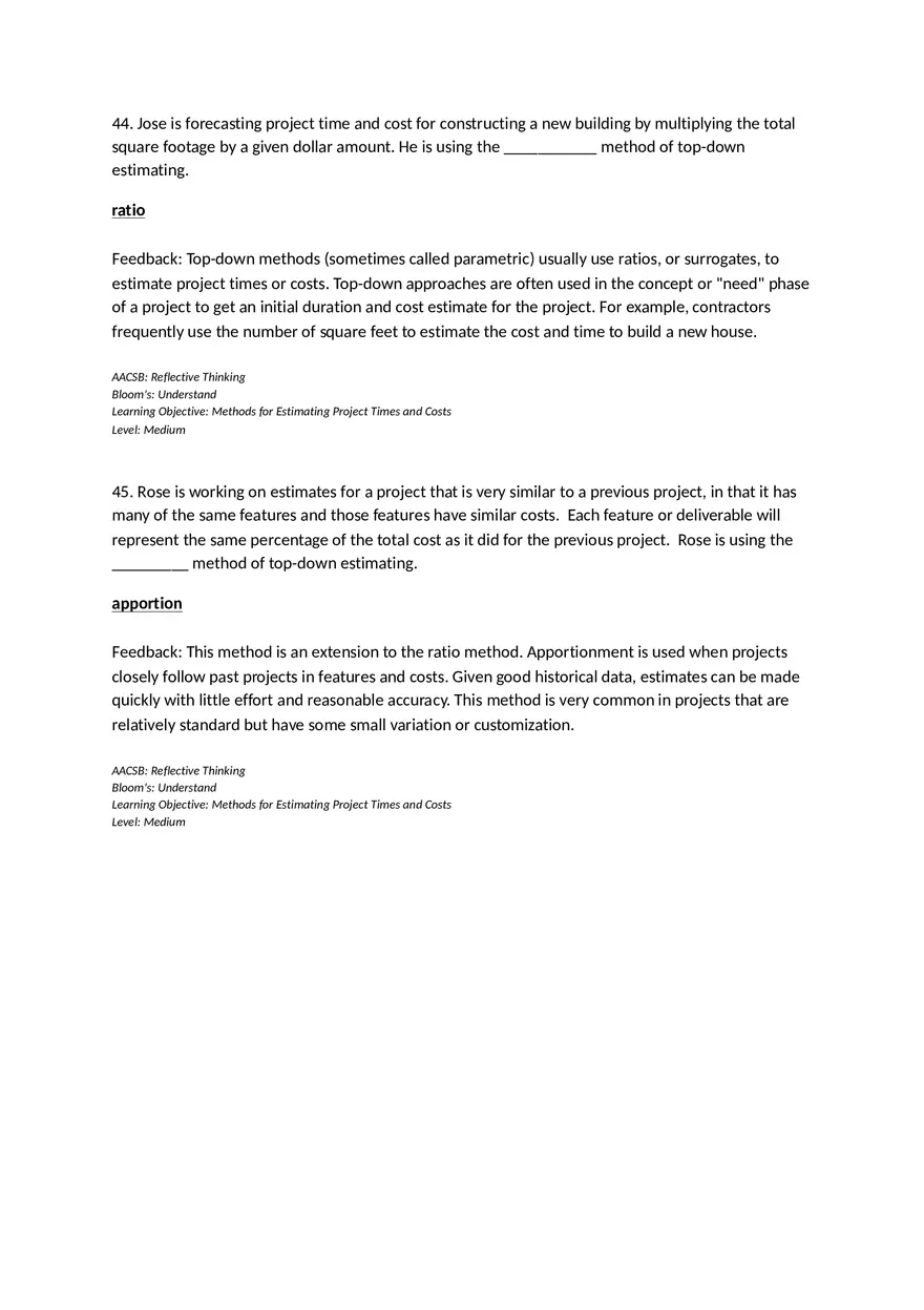 Chapter 05 Estimating Project Times and Costs Fill in the Blank - Page 5