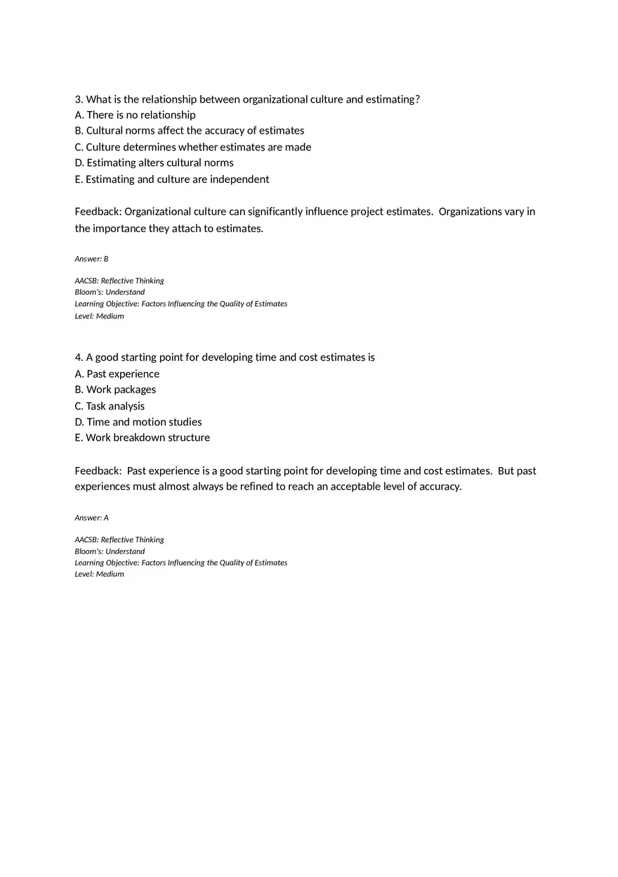 Chapter 05 Estimating Project Times and Costs Multiple Choice - Page 2