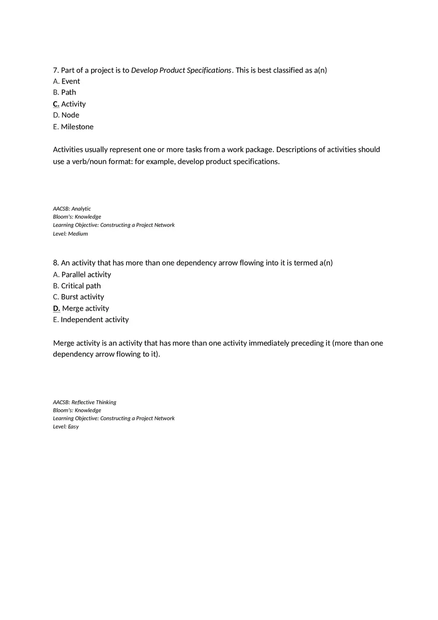 Chapter 06 Developing a Project Plan Multiple Choice - Page 12