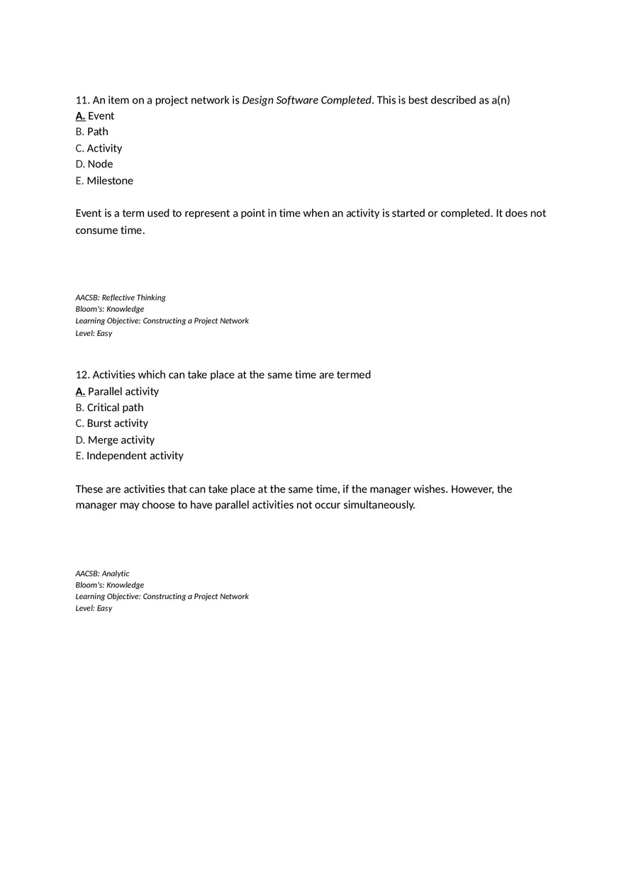Chapter 06 Developing a Project Plan Multiple Choice - Page 14