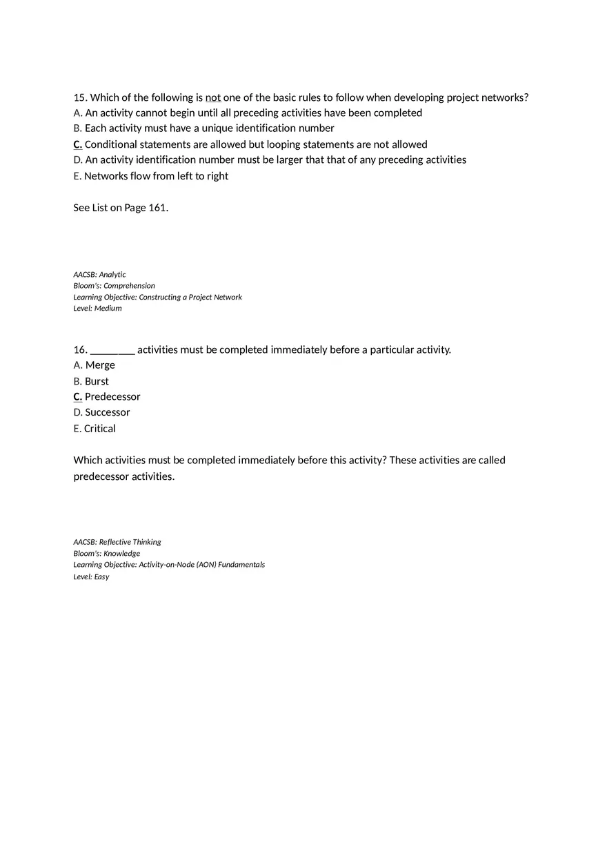 Chapter 06 Developing a Project Plan Multiple Choice - Page 16