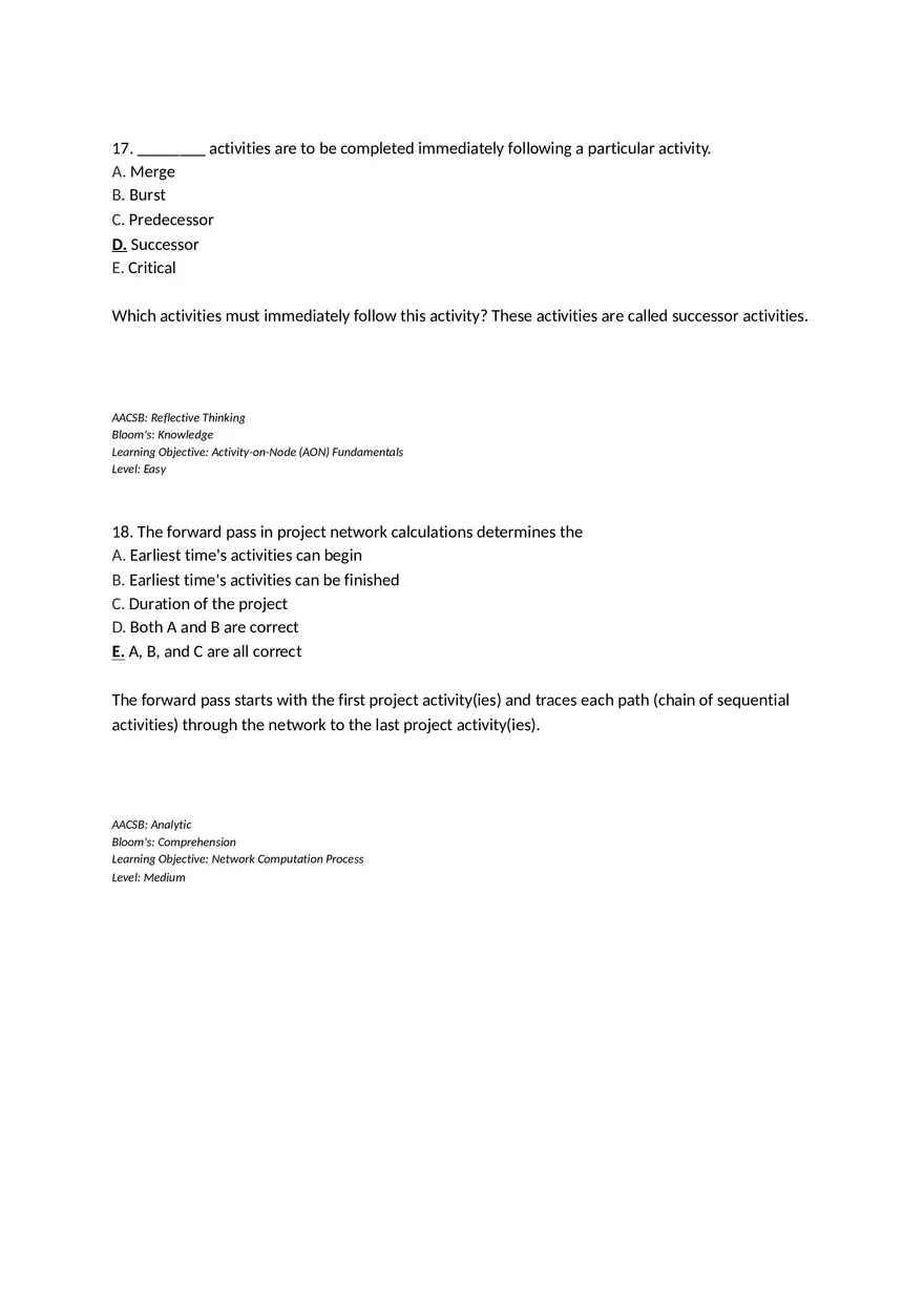 Chapter 06 Developing a Project Plan Multiple Choice - Page 17