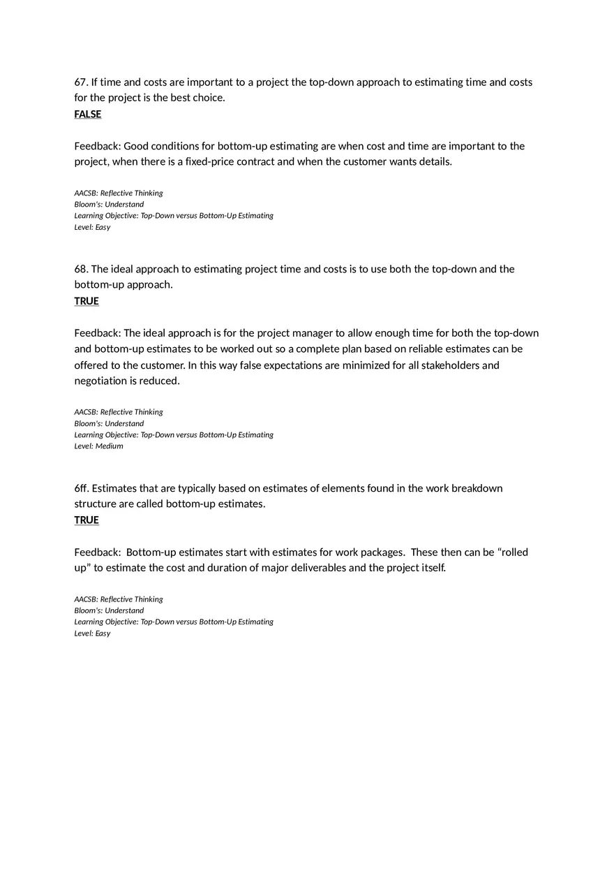 Chapter 05 Estimating Project Times and Costs True False - Page 4
