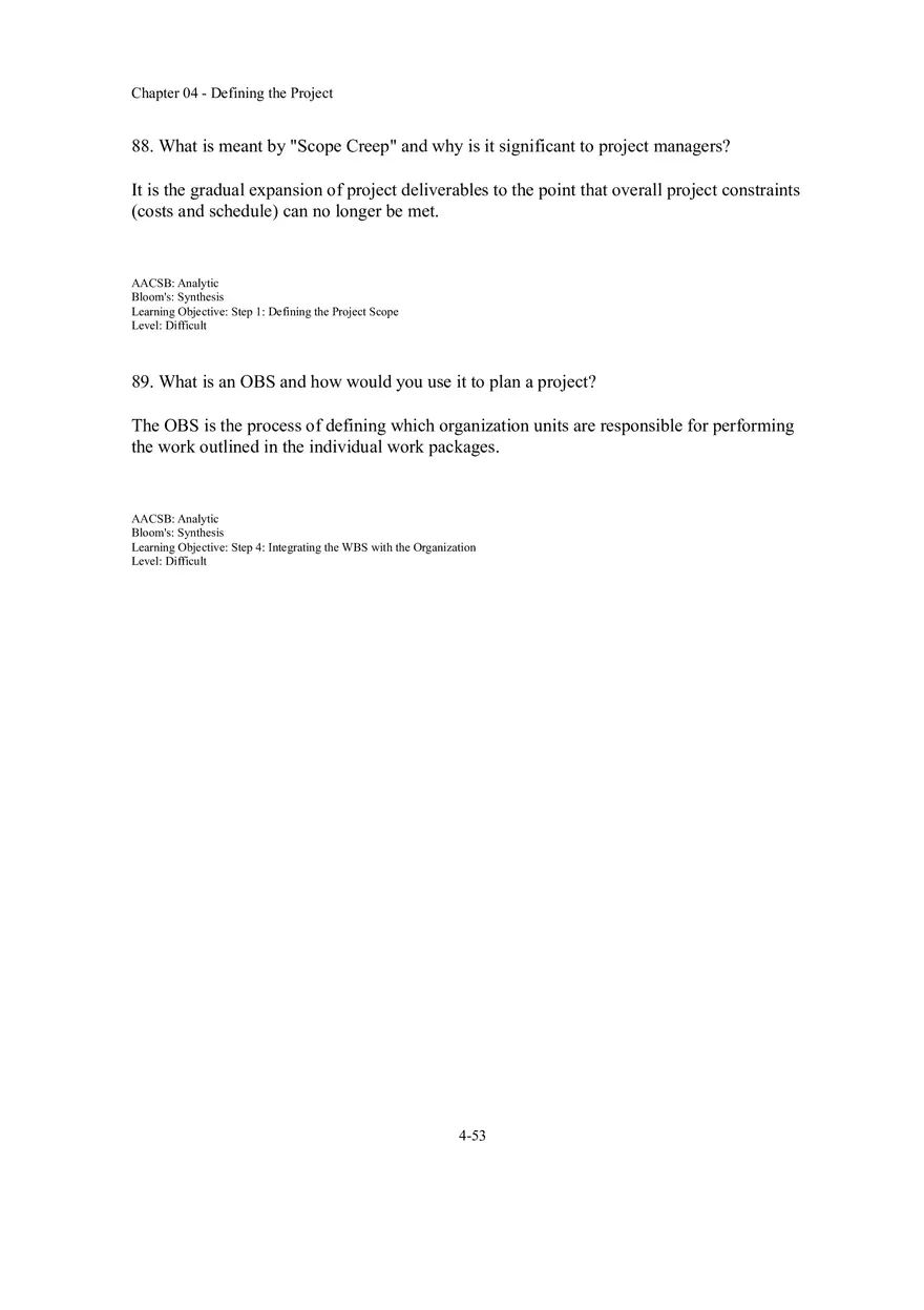 Chapter 04 Defining the Project Short Answer - Page 4