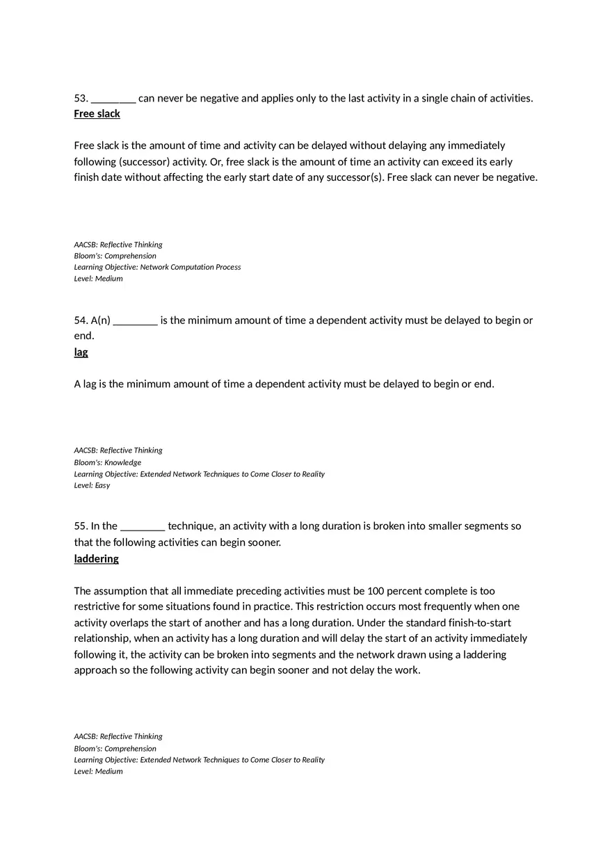 Chapter 06 Developing a Project Plan Fill in the Blank - Page 7