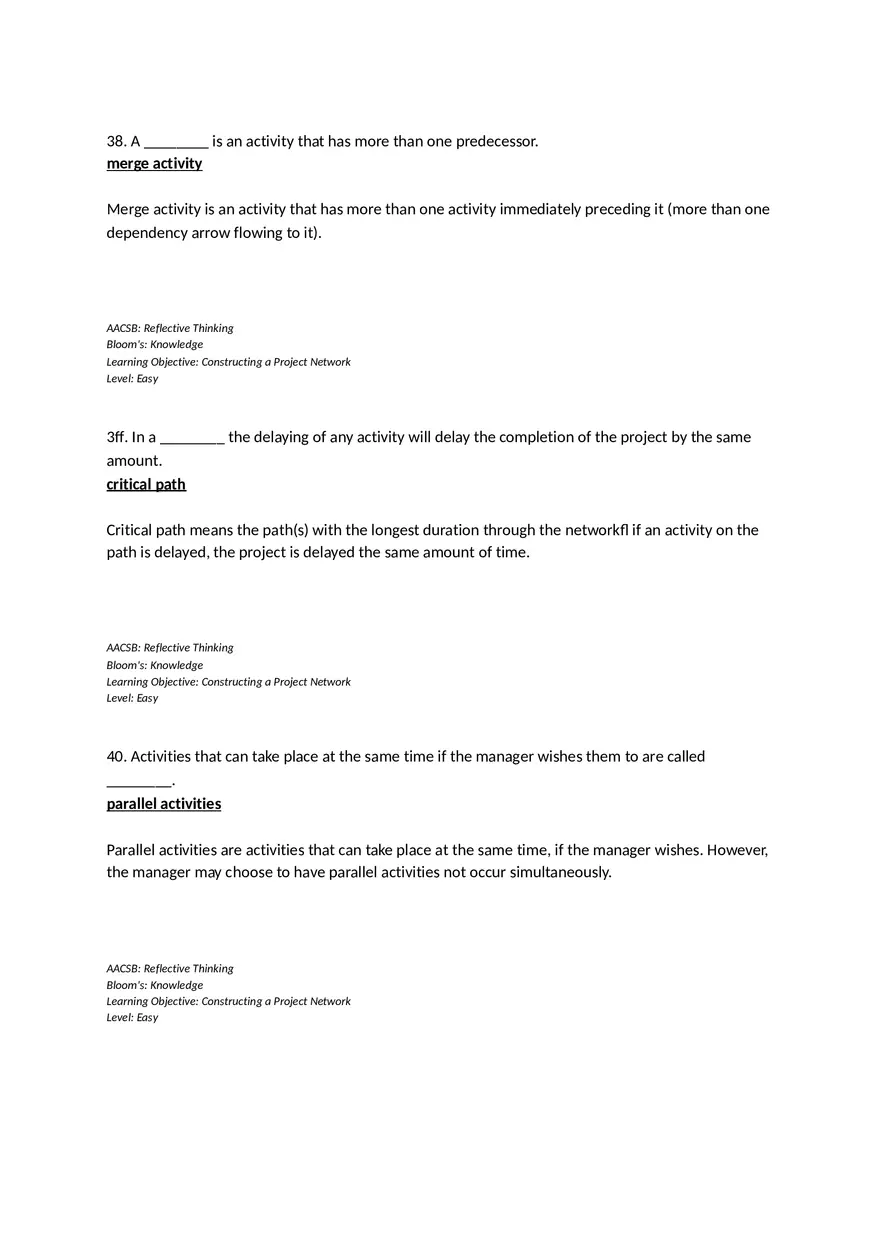 Chapter 06 Developing a Project Plan Fill in the Blank - Page 2