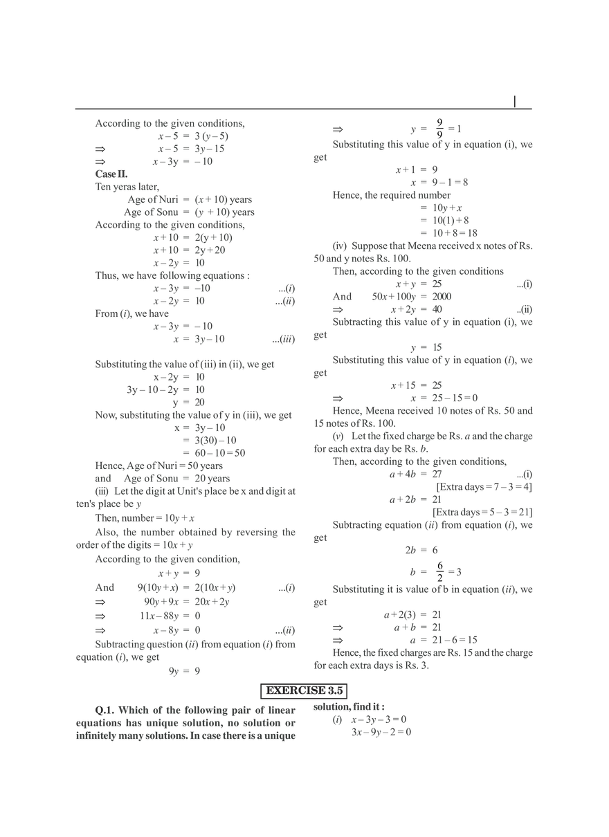 Pair of Linear Equations in Two Variables - Page 8