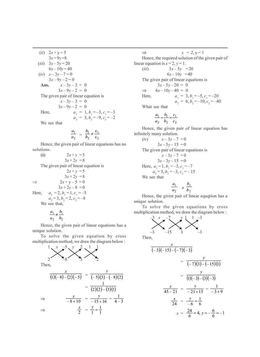 Pair of Linear Equations in Two Variables - Page 9