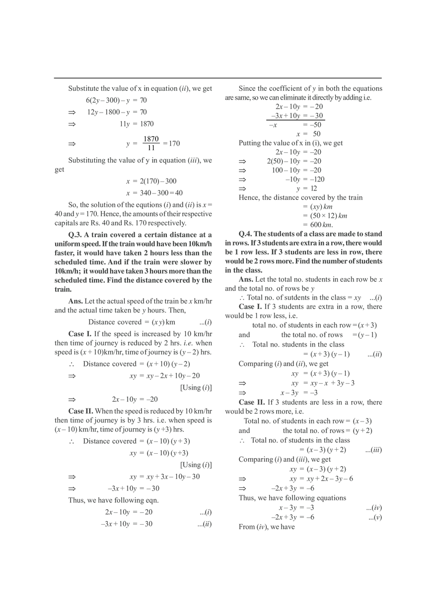 Pair of Linear Equations in Two Variables - Page 21
