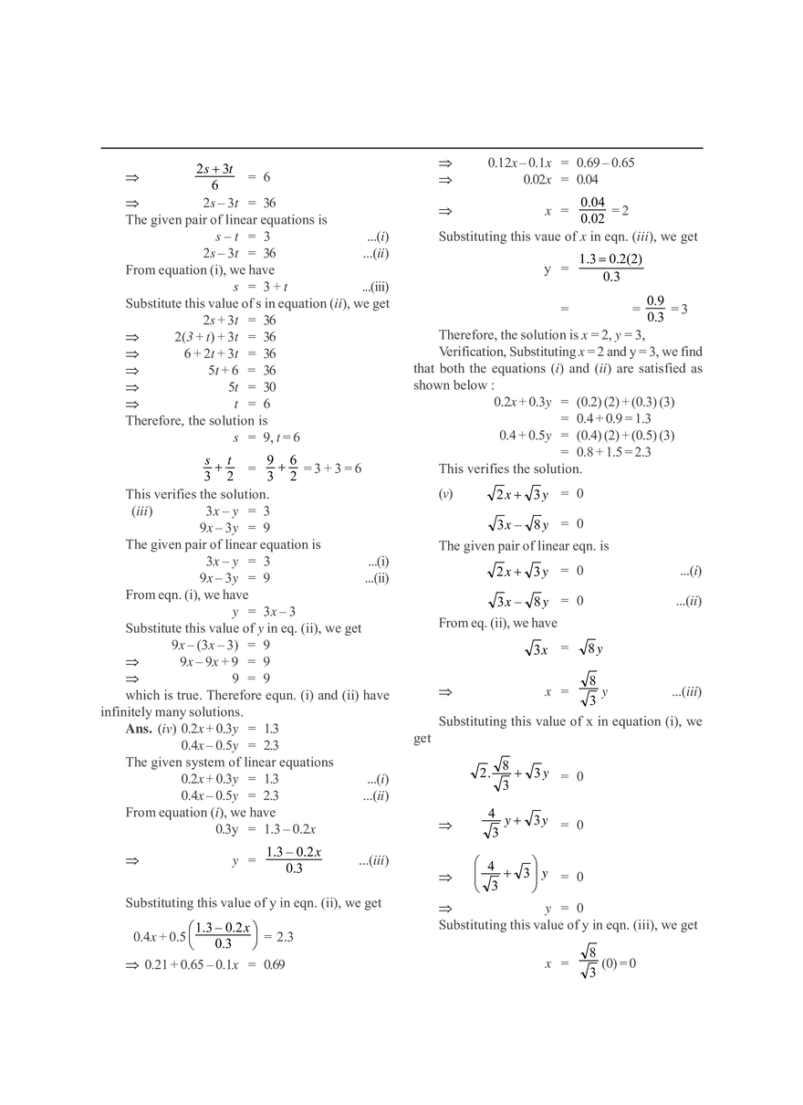 Pair of Linear Equations in Two Variables - Page 33