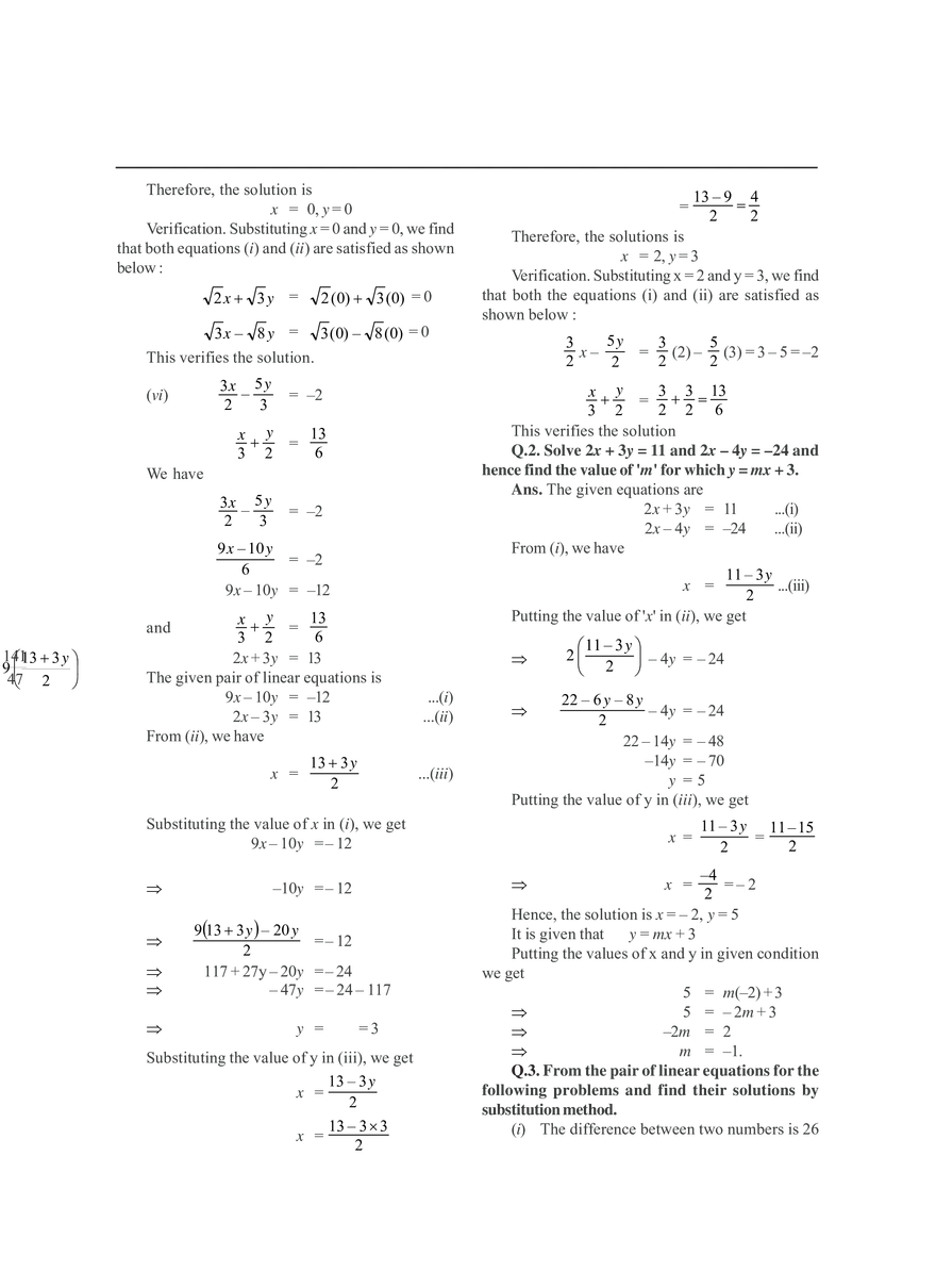 Pair of Linear Equations in Two Variables - Page 34