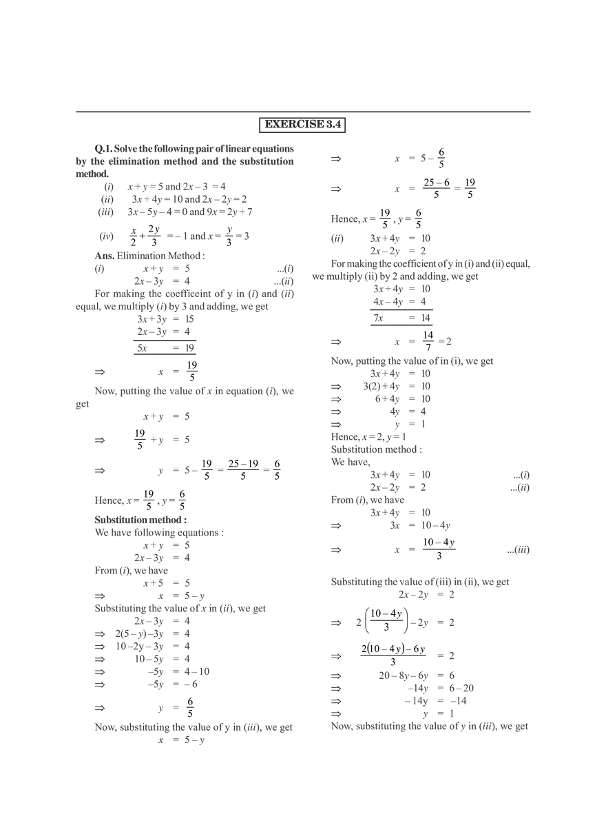 Pair of Linear Equations in Two Variables - Page 5