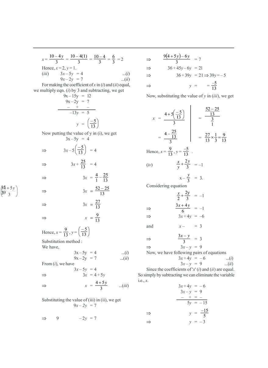 Pair of Linear Equations in Two Variables - Page 6