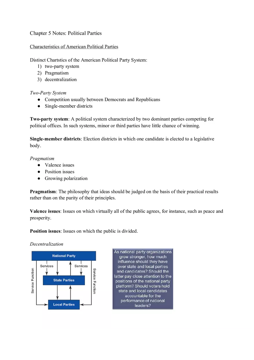 Chapter 5 Notes Political Parties - Page 1